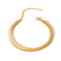 Waterproof Jewelry Thick Soft Stacked Chain Snake Chain Bracelet 18K Gold Plated Stainless Steel Fish Scale Bracelet YF3332