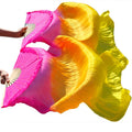 Professional Oriental Belly Dance Performance Practice Bamboo Fans with Silk Veil