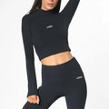 L230476 Factory Custom Wholesale Long Sleeve Crop Top Women Running Workout Activewear Yoga Top Wear