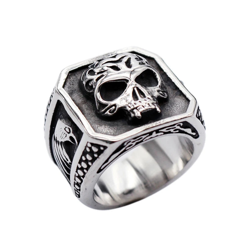 Hot Selling Cheap Making Custom Vintage Gothic Men Stainless Steel Ring Skull