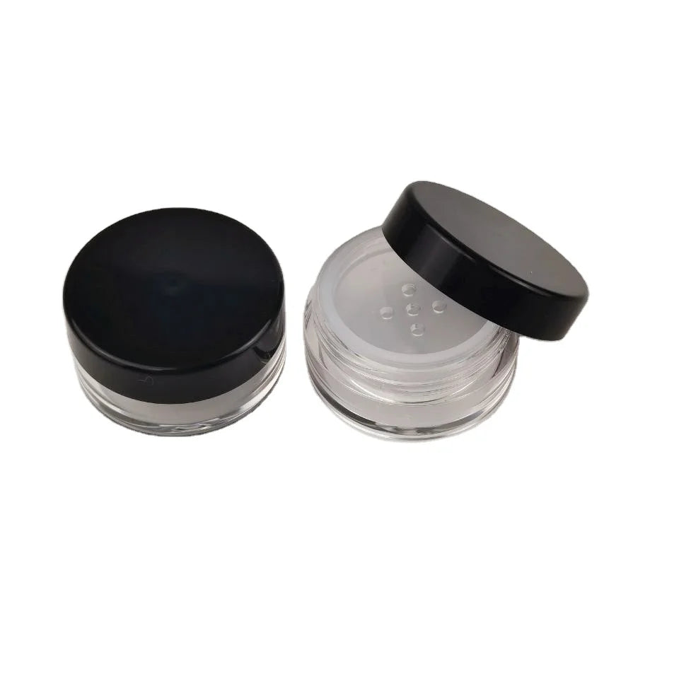 Custom Logo 5ml-50ml Clear Plastic Loose Powder Container Sifter Jar Customizable Cosmetic Blush Storage for Makeup