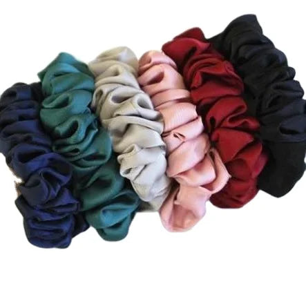 Shiny 100% Silk Customizable Design Fashion Hair Scrunchies with Gift Box for Silk Headband