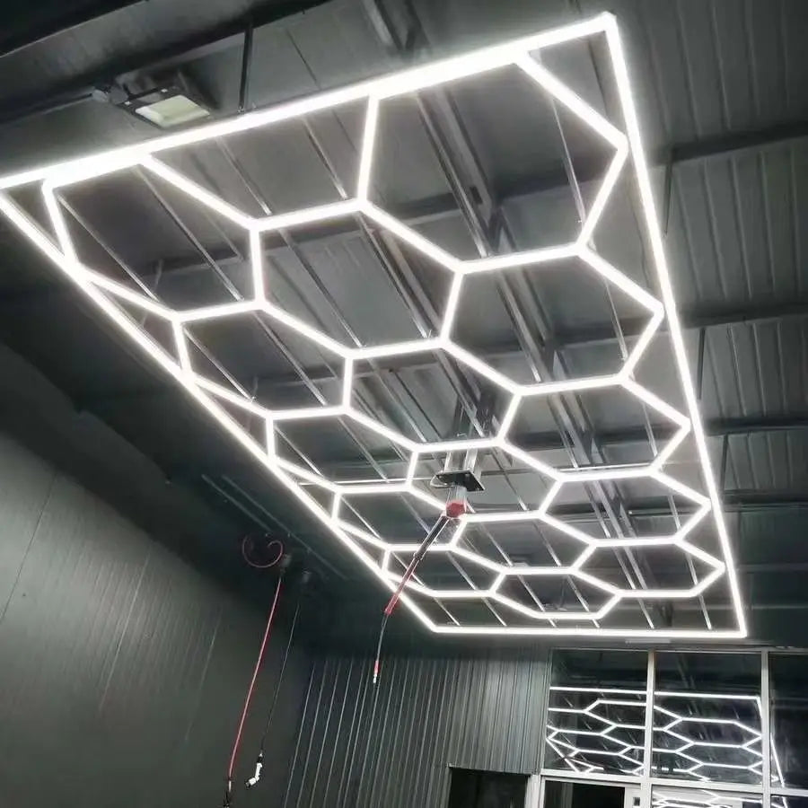 Wholesale Hexagonal LED Honeycomb Lights for Garage/Workshop - Energy Saving IP55 Waterproof Bulk Stock Available