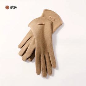 Youki Autumn and Winter Solid Color Derong Outdoor Cycling Touch Screen Windproof and Warm Gloves for Women
