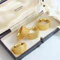 Fashion High Quality Line Half Circle Ring Stainless Steel Gold Plated Ring