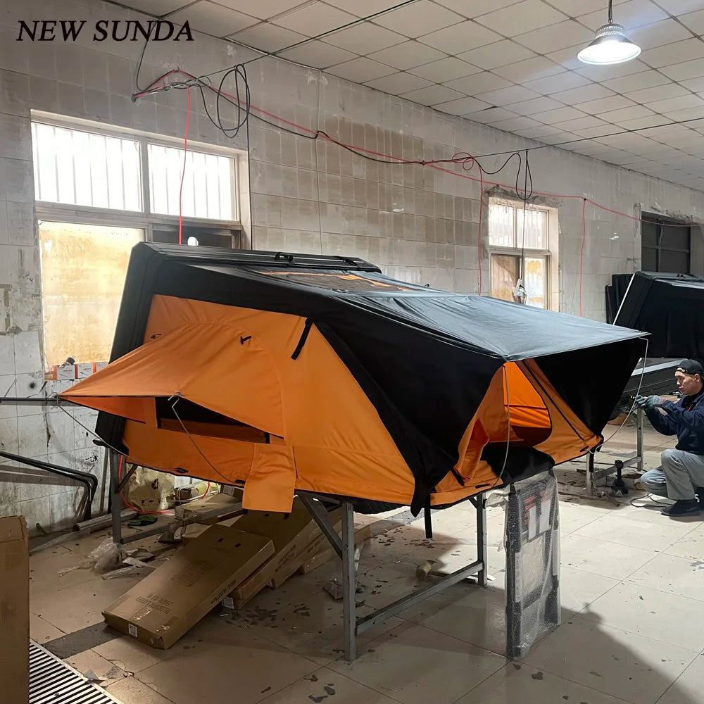 3-4 Person Aluminum Hard Shell Roof Top Tent Outdoor Hiking Camping Glamping Car Rooftop Tent