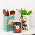 Modern Custom logo Spoon Fork Silverware Storage Counter Organizer Home Decor Ceramic Book Shape Kitchen Utensils Holder
