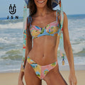 JSN Customize 2025 New Design Print Two Piece  Thongs Bikini Swimsuit Luxury Bikini Set Swimwear Bathing Suit Women  Swimwear