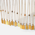 Customizable 12 Zodiac Sign Pendant Personalized Gold Stainless Steel Tarot Card Deck Trendy Rectangle Square Link Parties Gifts