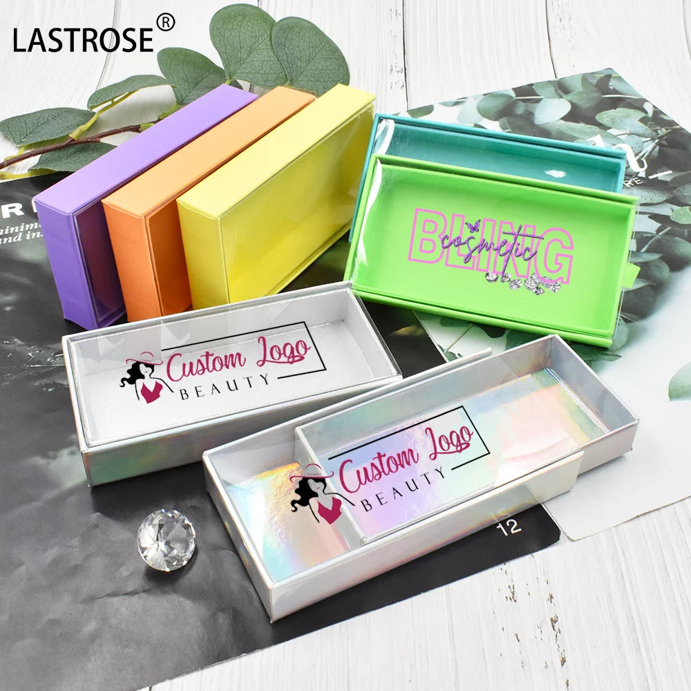 OEM False Eyelash Packaging Box Drawer Renovate Rectangle Magnetic Packaging Box with Private logo and Label