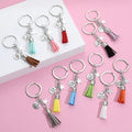 Custom Logo Korean Suede Leather Tassel Star Pendant Keychain Lady Girls 12 Zodiac Charm Phone Bag Car Tassels Key Chain