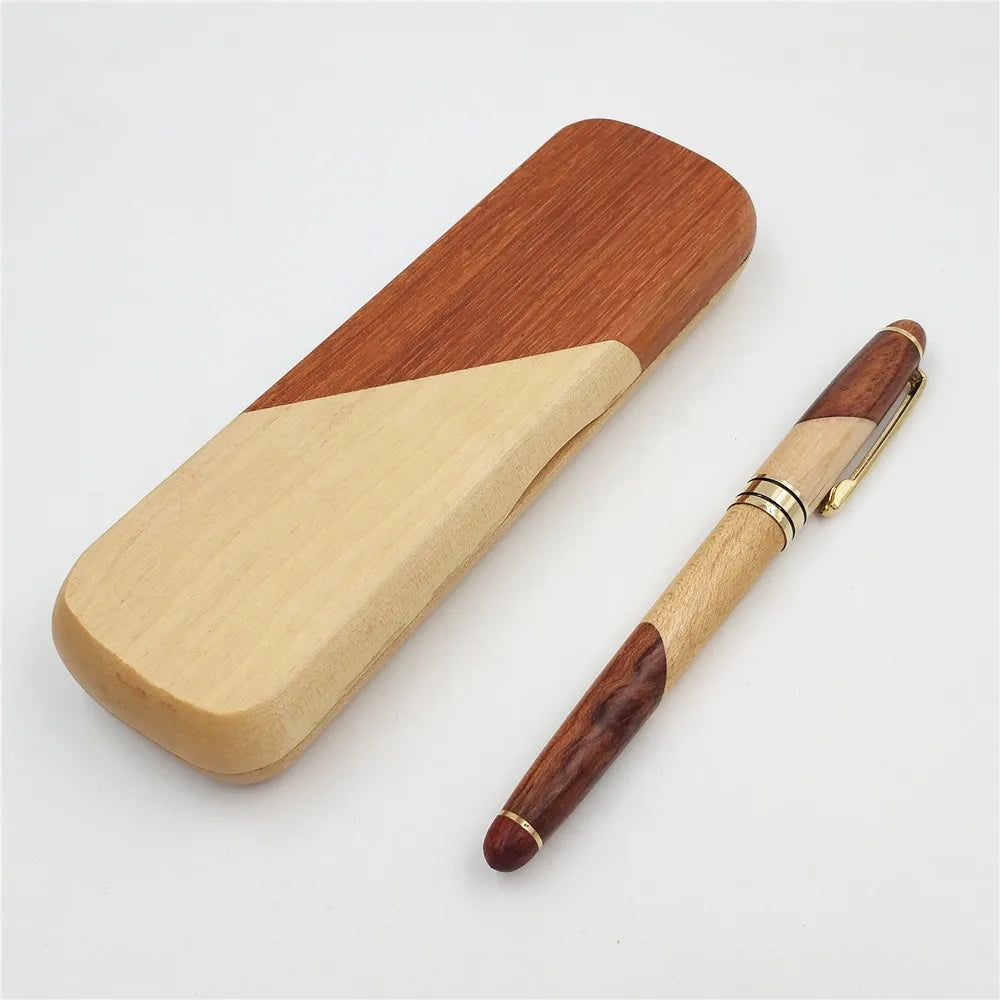 Unique Wood Roller Pen Gift Set Eco Friendly Wood Bamboo Ball Pen with logo
