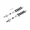 Crystal Beads Rosary Bracelet Jewelry Accessories Beaded Bracelet Curved Needle Prayer Beads Cross Necklace