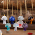 Crystal Mushroom Necklace Gold Plated Mini Mushroom Pendant Fashion Jewelry with Rope Chain for Weddings and Parties