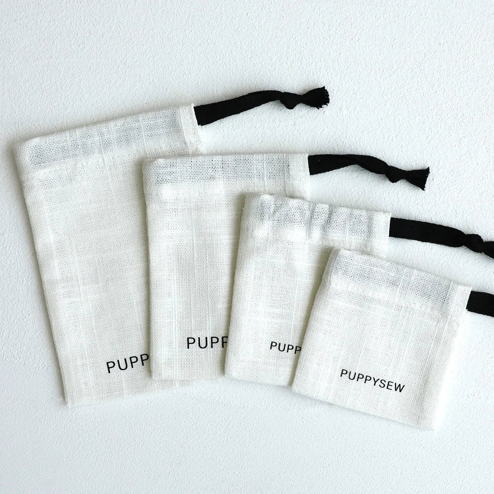 PUPPYSEW White  Cotton  Bag Jewelry Pouches  Canvas Drawstring  Bag Jewelry Drawstring Bag custom logo
