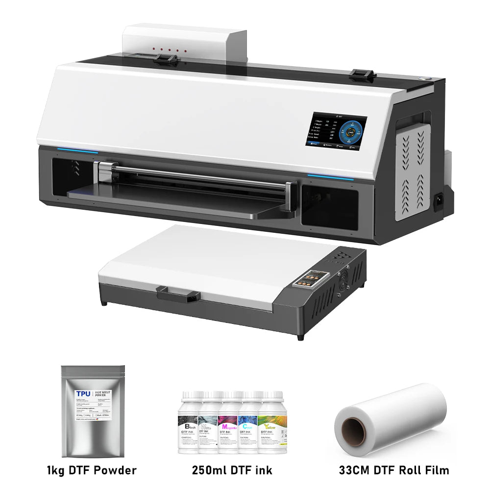 New Europe Warehouse 13Inch Xp600 DTF Printer 33CM Roll Printing Machine Oven Drying Any Textile T-Shirt Colorsun