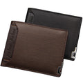 Luxury Men's Vintage Style Leather Clip Wallet Slim Short Multi-Card Money Purse with Open Closure and Polyester Lining