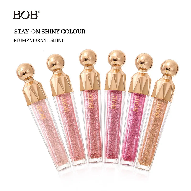 Lip Glaze Mirror Fine Flash Pearl Non-Stick Cup Moisturizing Lip Gloss Shimmer Bulk Custom Vegan Glossy Lipgloss Private Label