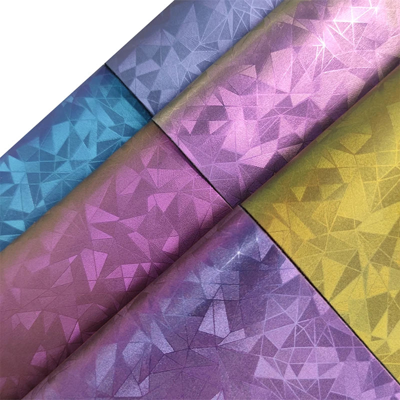 2025 Hot Sale Metallic PU Vegan Leather with Adhesive Velvet Backing for Making Shoe Bag Decoration Craft DIY Cartoon Toy