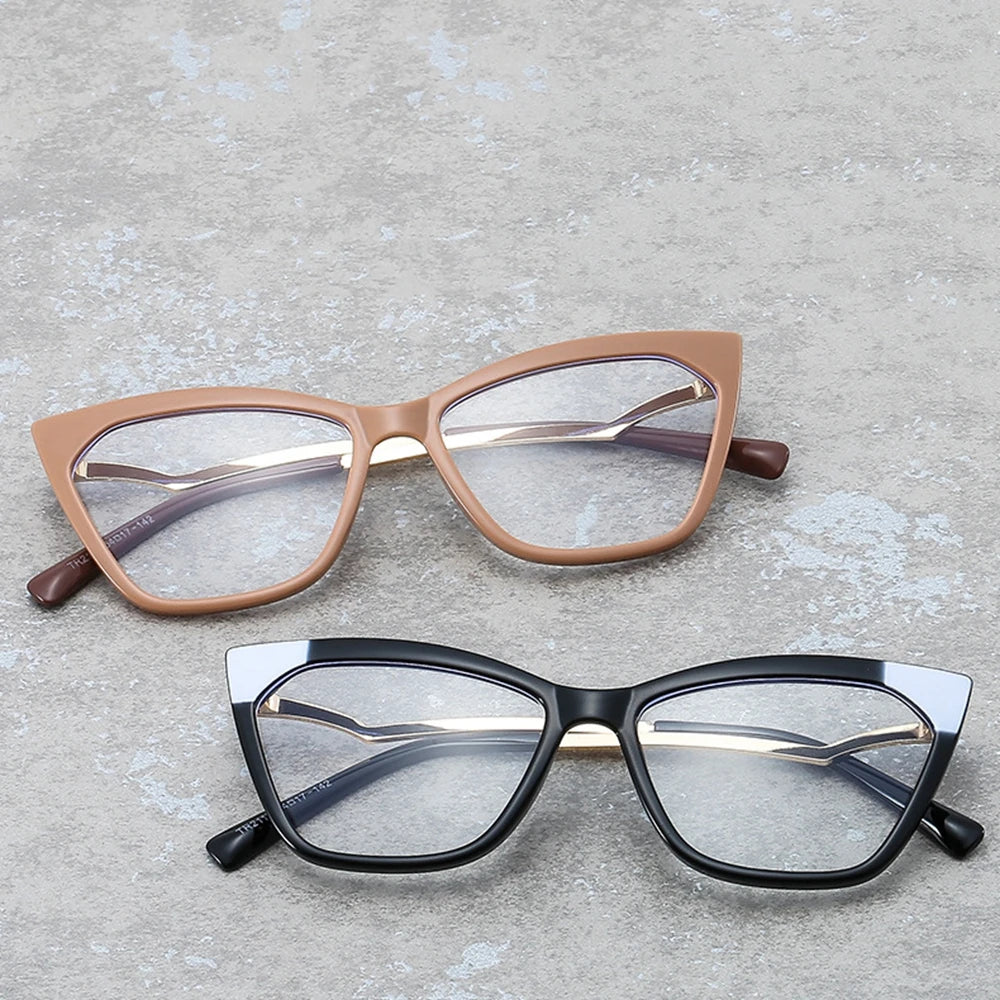 New Cat's Eye Personalized Irregular TR90 Anti Blue Light Glasses Women's Two Tone Optical Glasses Frame Customized Logo