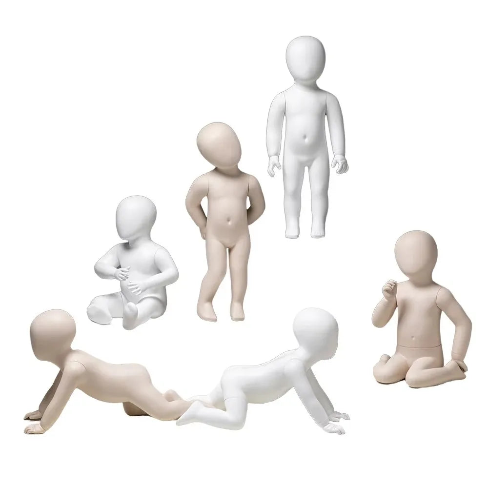 Realistic Mannequin Children Mannequins White Dummy Girl Boy Kids Mannequin Full Body Fiberglass Customized Standing Standard