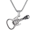 New Style Rock Music Jewelry Man's Stainless Steel Engraved Guitar Necklace Wholesale