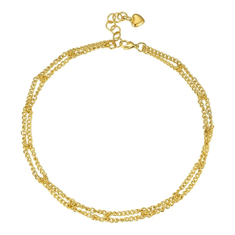 Latest 18K Gold Plated Stainless Steel Jewelry Chain Set Chain Heart Pendant Necklace P203164 MegaBDM