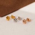 316L Stainless Steel Gold Plated Simple Wild Stainless Steel Gold Plated Jewelry Cute Pet Paw Print Stud Earrings for Women Girl