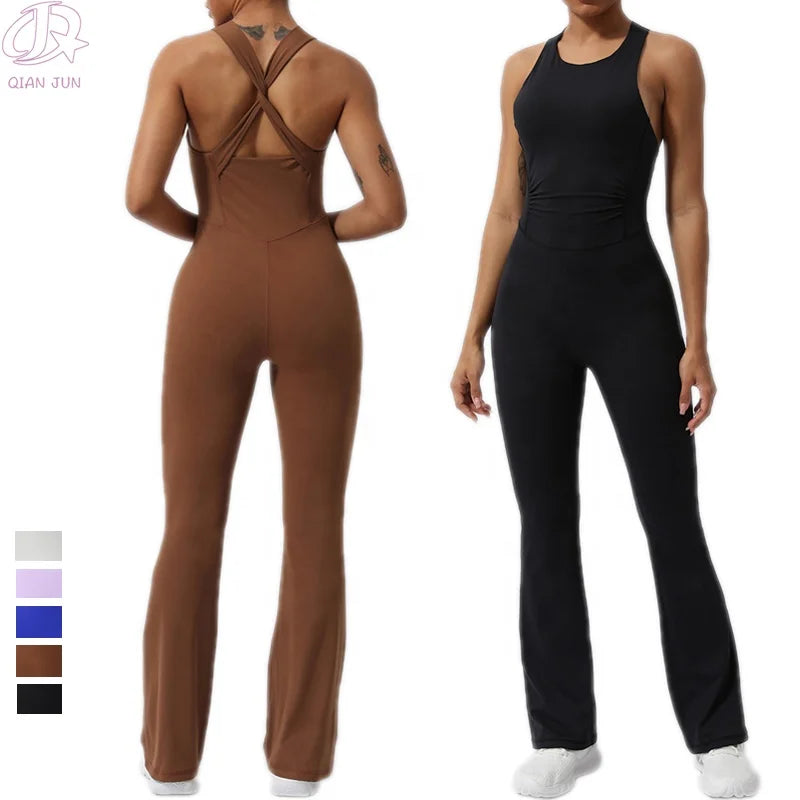 Customized Quick-Drying Sports Bodysuit and Jumpsuit Set for Women for Gym Fitness Wholesale Available