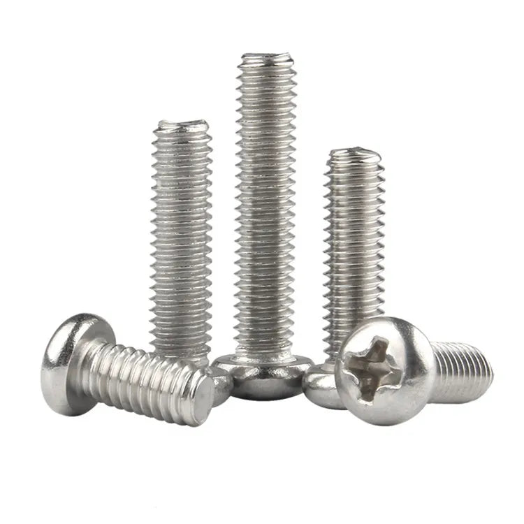 M1.2 M1.4 M1.6 M2 M2.5 M3 M4 M5 M6 M8 Phillips Pan Head Machine Screw Grade A2-70 Standard Thread 100pcs/bag 304 Stainless Steel