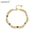 SP-LAM Colourful Woman Charm Luxury Accessory Adjustable Designer Stainless Steel Jewelry Tennis Bracelet