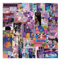 50Pcs Vaporwave INS Series Music Purple Girl Sticker for Guitar Piano Notebook Luggage Laptop Vinyl Waterproof Stickers