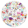 52pcs/bag Cartoon Happy Birthday Stickers Custom Waterproof Vinyl Water Bottle Sticker Journal Birthday Celebration Stickers