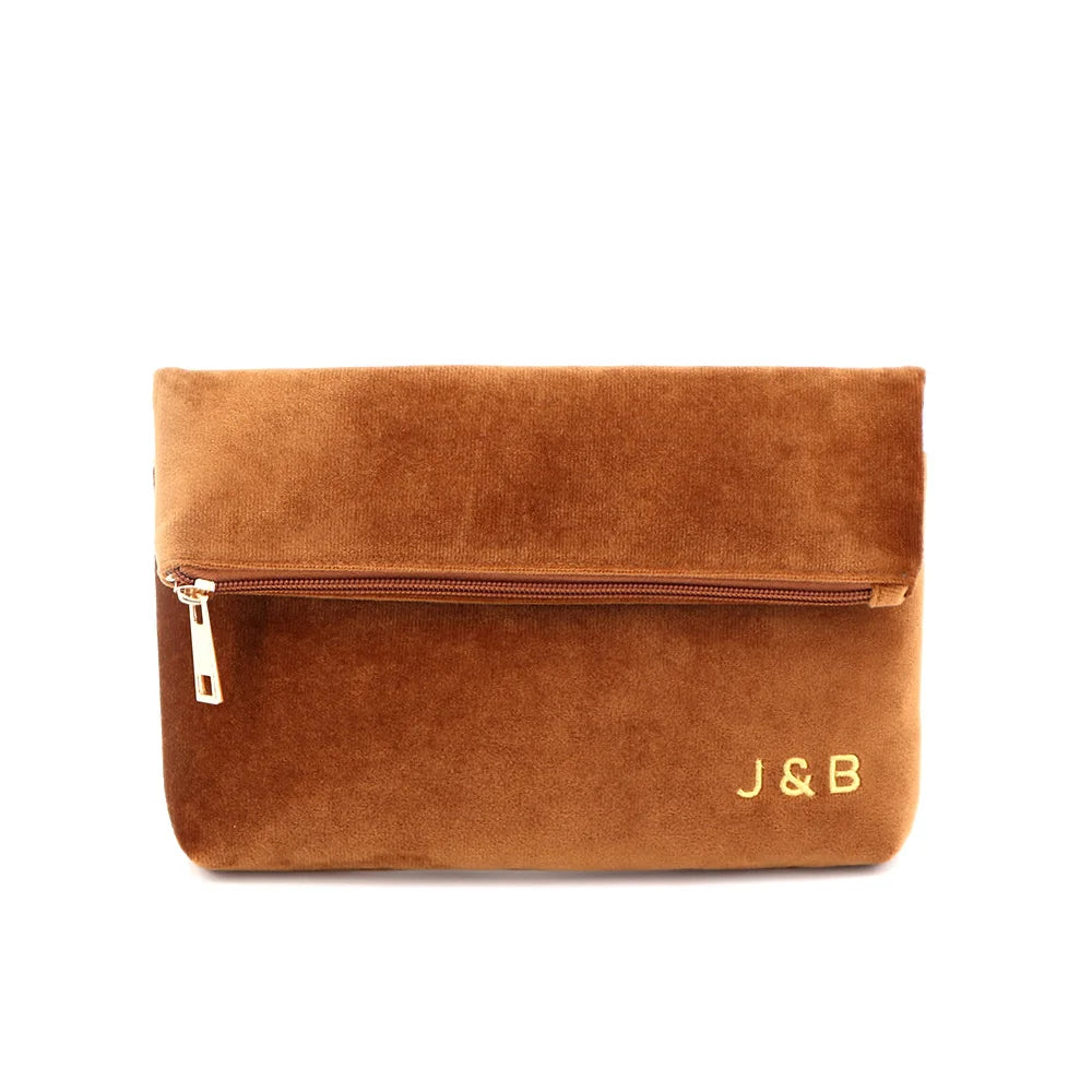 Velvet Material Folding Zipper Beauty Fold Over Ladies Evening Bag Women Envelope Clutch Bag Gorgeous Bridesmaid Gift Bag