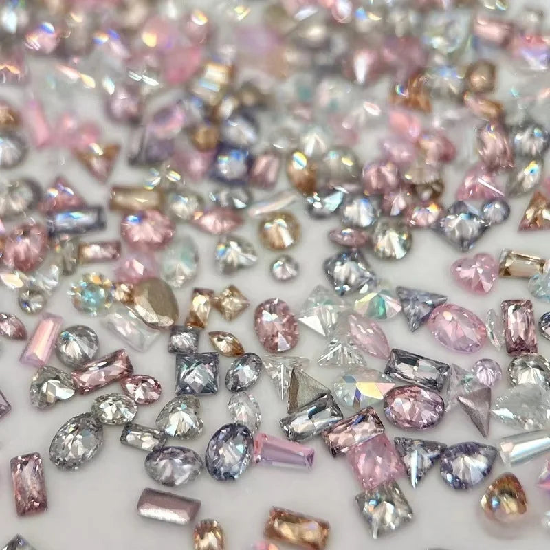 Paso Sico Mini Flat Bottom Zircon Nail Art Jewelry Flash Small Size Navette Diamond White Rhinestone for Nail Accessories
