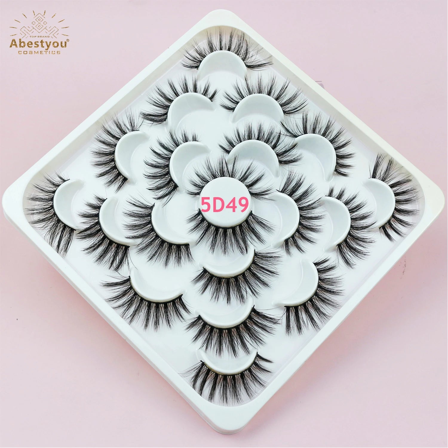 Abestyou 10Pairs Factory 6D Natural Full Strip Eyelash Extension Kits 6D Whole Band Winged False Eyelashes Premium Eyelash