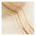 Dainty Gold Plated Layered Necklaces Minimalist Stainless Steel Herringbone Chain Necklace for Women WATERPROOF Jewelry