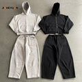 High Quality Heavyweight Hoodies and Jogger Set Men Sweatsuit Custom Oversized Tracksuit Two Piece Hoodies Set Men