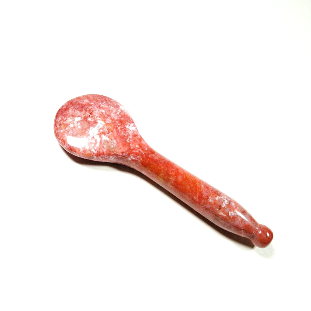 natural gemstone Jade Mookaite jasper Gemstone Oem Custom logo Chinese Spoon Gua Sha Traditional Board Tool