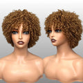 New Machine Made Rose Breathable Lace Wear and Go Human Hair WigsCheap Afro Kinky Curl 6 Inch Brazilian Hair Short Bob Wig