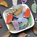 Hot Selling Natural Stone Agate Amethyst Rose Quartz Pendant Angel Wings Pendant Natural Gemstone Pendants