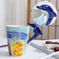 Custom Handmade 3d Pure Cute Dolphin Animal Ceramic Coffee Mug Nordic Style Stoneware Milk Cup Novelty Gifts Mugs