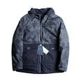 Men's Vintage Reversible Eco-Friendly Puffer Jackets Winter Hooded Stand Collar Laminated Fleece-Filled Camouflage Front Logo
