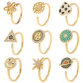 G1879 Fashion Women Jewelry  Rotating Rings Anxiety Fidget Spinner Ring