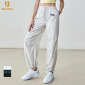 Women's High Waist Quick-Drying Breathable Sports Pants for Spring Summer Outdoor Activities-Running Casual Elastic Waist Flat