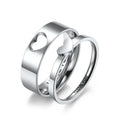 Saint Valentine's Day Couple Heart Shaped Stackable Rings Stainless Steel Blank I Love You Couple Ring for Women/Men