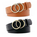 Wholesale Red Black Brown Leapord Faux PU Leather Buckle Style Double Ring Fancy Fashion Dress Waist Belt for Women