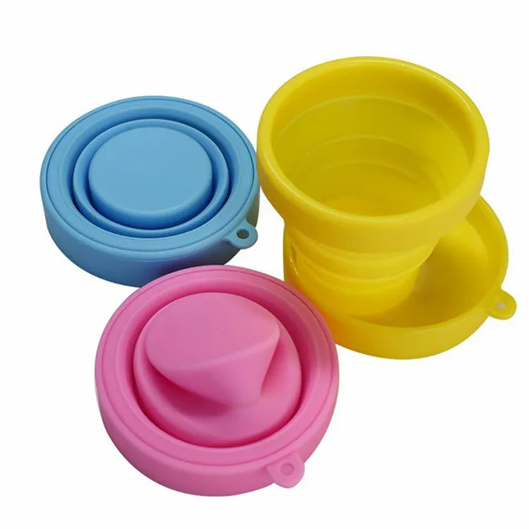 Portable Reusable Folding Travel Cup Collapsible Silicone Drinking Coffee Tea Cups