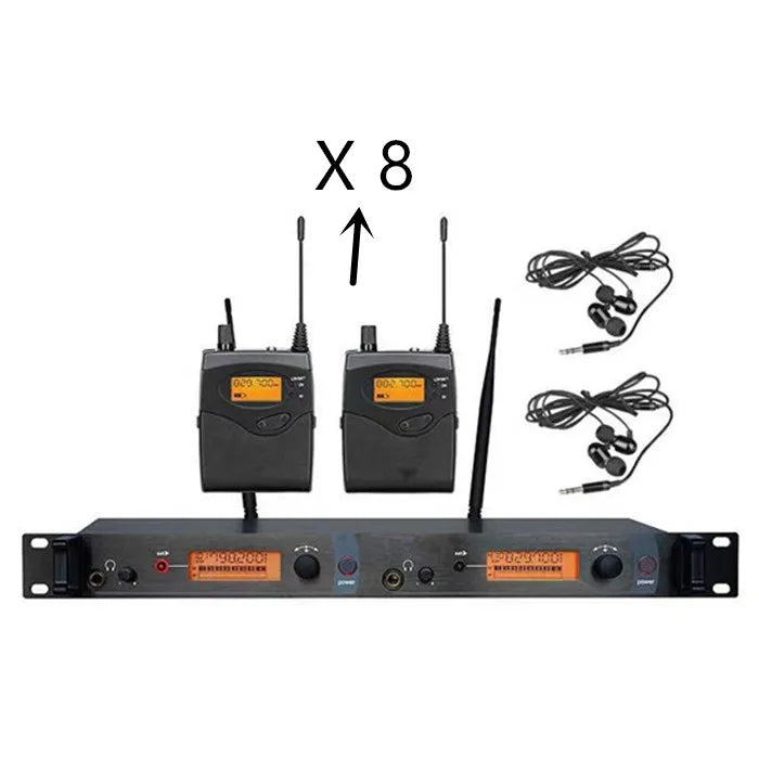 SR2050 1 Transmitter 8 Receivers in Ear Monitor System Church