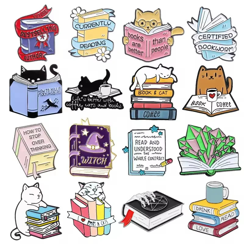 Factory Customized logo Garment Cap Lapel Pins Lovely Book Shape Enamel Pin Badge for Student Gift